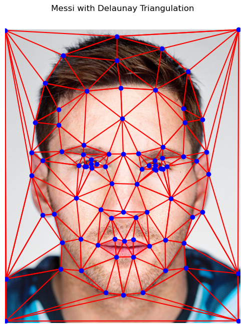 Messi's face with Delaunay triangulation